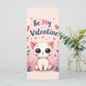 Wees Mijn Valentijn Lieve Kat Illustratie (Staand voorkant)