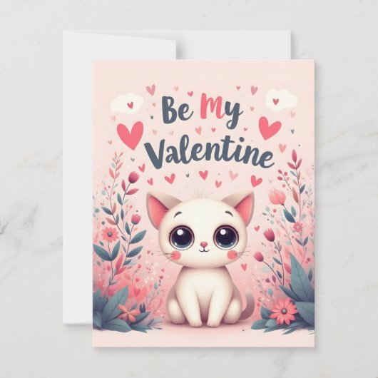Wees mijn Valentijn Lieve Kat Illustratie (Voorkant)