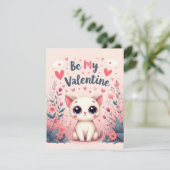 Wees mijn Valentijn Lieve Kat Illustratie (Staand voorkant)