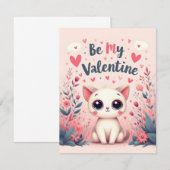 Wees mijn Valentijn Lieve Kat Illustratie (Voorkant / Achterkant)
