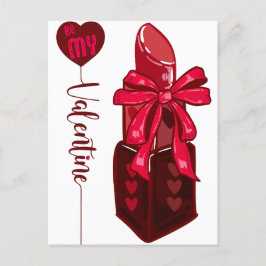 Wees mijn Valentijn Lipstick Gift Design Briefkaart
