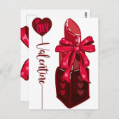 Wees mijn Valentijn Lipstick Gift Design Briefkaart (Voorkant / Achterkant)