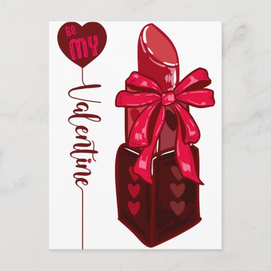 Wees mijn Valentijn Lipstick Gift Design Briefkaart (Voorkant)