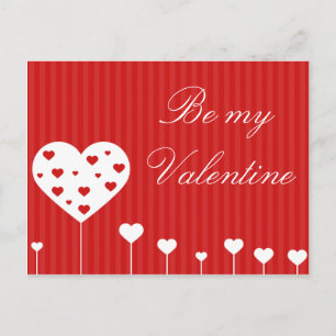 Wees mijn Valentijn Lovely Red White Hearts Holida Feestdagenkaart