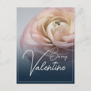 Wees mijn Valentijn met grote roze roze roze roos Feestdagenkaart