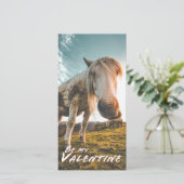 Wees mijn Valentijn met kijkend paard (Staand voorkant)