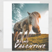 Wees mijn Valentijn met kijkend paard (Voorkant / Achterkant)