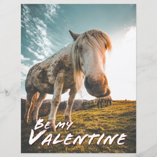 Wees mijn Valentijn met kijkend paard (Voorkant)