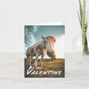 Wees mijn Valentijn met kijkend Paard Kaart