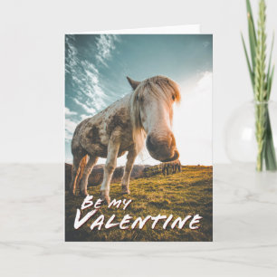 Wees mijn Valentijn met kijkend Paard Kaart