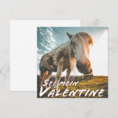 Wees mijn Valentijn met paard dat kijkt (Voorkant / Achterkant)