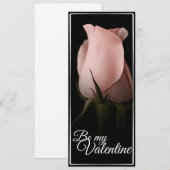 Wees mijn Valentijn met roze roos (Voorkant / Achterkant)