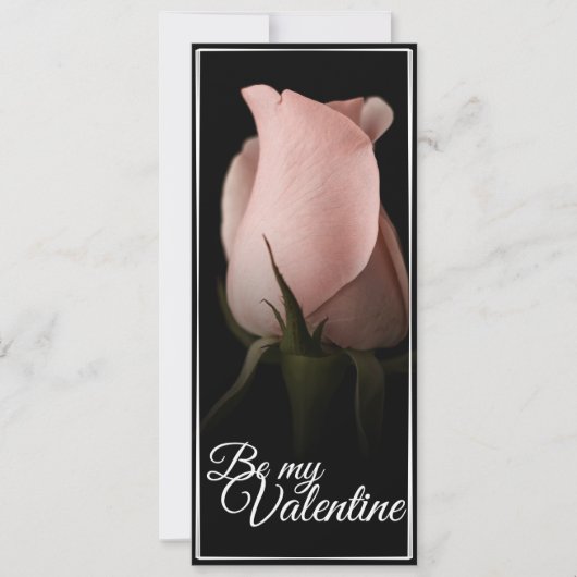 Wees mijn Valentijn met roze roos (Voorkant)