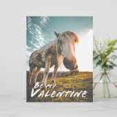 Wees mijn Valentijn met uitziende paarden (Staand voorkant)