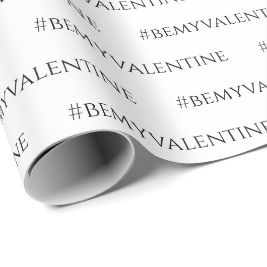 Wees mijn Valentijn minimaal zwart en wit Cadeaupapier (Rol Hoek)