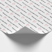 Wees mijn Valentijn minimaal zwart en wit Cadeaupapier (Hoek)