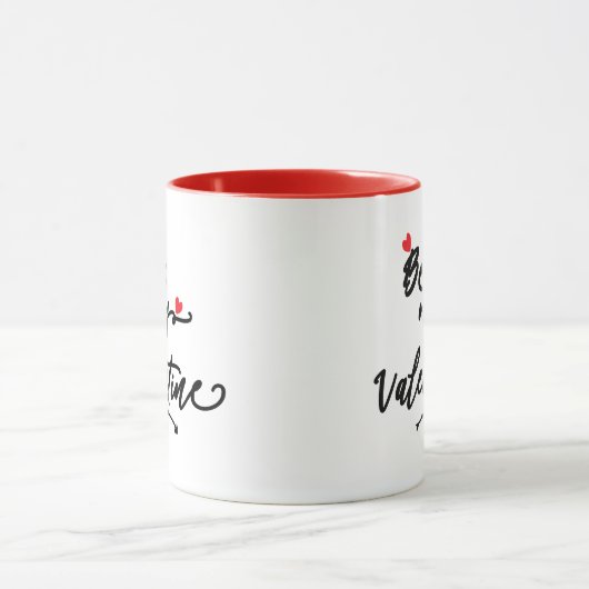 Wees mijn Valentijn Modern Romantisch Rood Liefdes Mok (Midden)