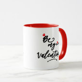 Wees mijn Valentijn Modern Romantisch Rood Liefdes Mok (Voorkant rechts)
