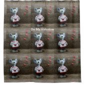 Wees mijn Valentijn Muis Hoortland Rustisch hout Douchegordijn (Voorkant)