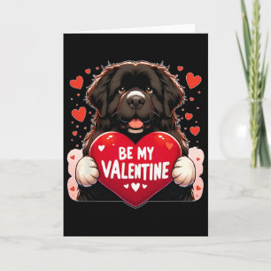 Wees mijn Valentijn Newfie-hond Hart  Kaart