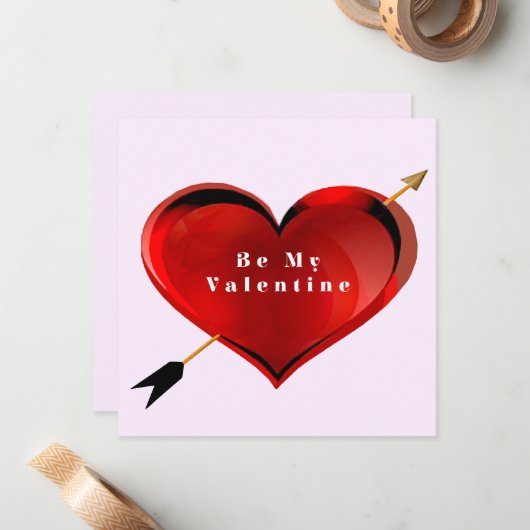 Wees mijn Valentijn Note Kaart Notitiekaartje (Voorkant / Achterkant in situ)