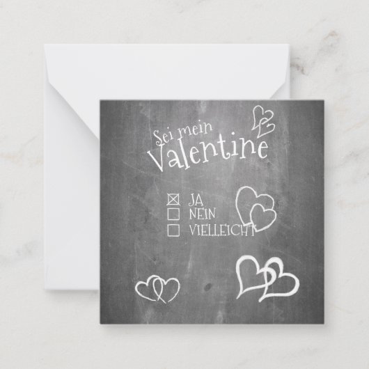 Wees mijn Valentijn Notitiekaartje (Voorkant)