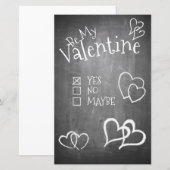 Wees mijn Valentijn op een krijtbord (Voorkant / Achterkant)