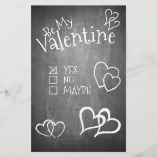 Wees mijn Valentijn op een krijtbord