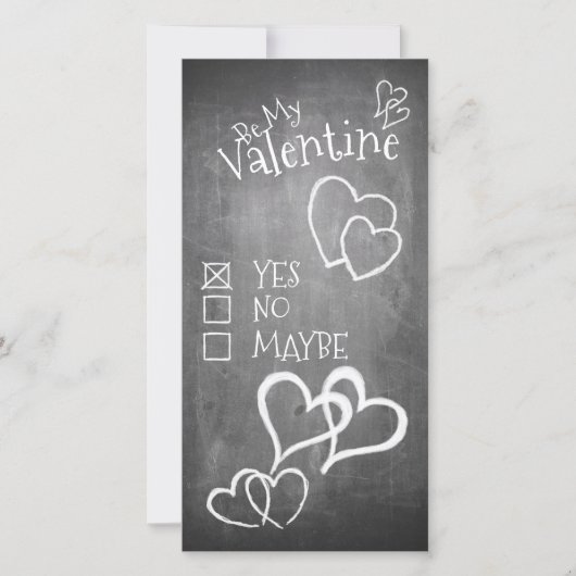 Wees mijn Valentijn op een krijtbord (Voorkant)