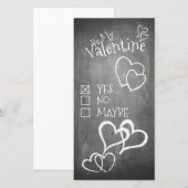 Wees mijn Valentijn op een krijtbord (Voorkant / Achterkant)