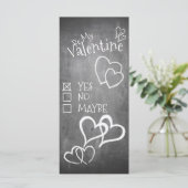 Wees mijn Valentijn op een krijtbord (Staand voorkant)