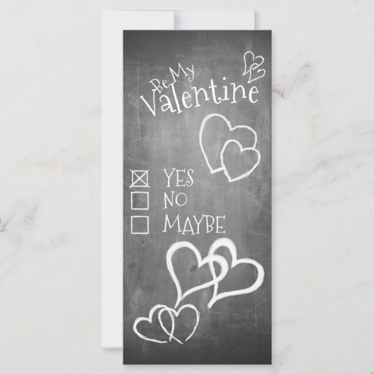 Wees mijn Valentijn op een krijtbord (Voorkant)