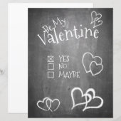 Wees mijn Valentijn op een krijtbord (Voorkant / Achterkant)