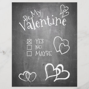 Wees mijn Valentijn op een krijtbord