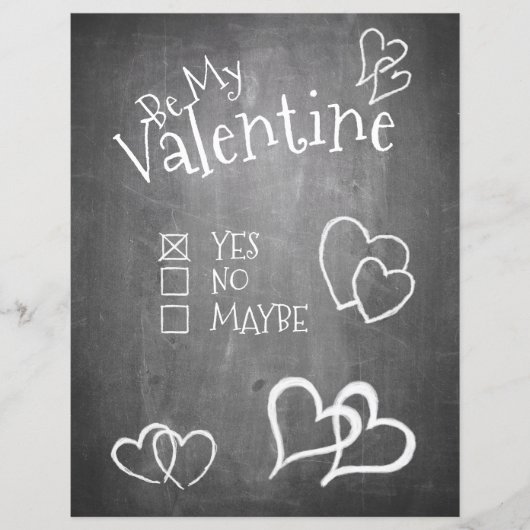 Wees mijn Valentijn op een krijtbord (Voorkant)