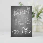 Wees mijn Valentijn op een schoolbord (Staand voorkant)