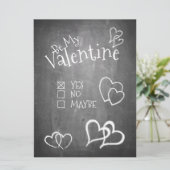 Wees mijn Valentijn op een schoolbord (Staand voorkant)