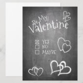 Wees mijn Valentijn op een schoolbord (Voorkant / Achterkant)