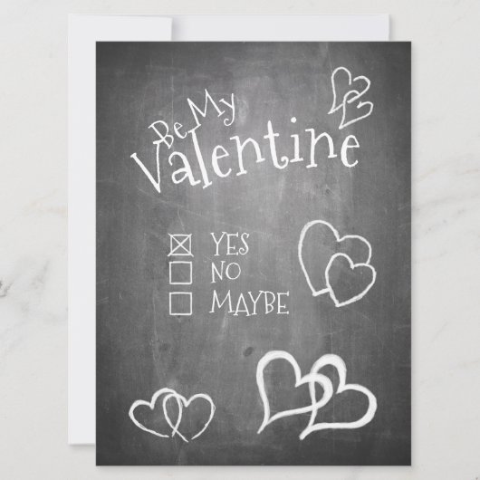 Wees mijn Valentijn op een schoolbord (Voorkant)