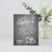 Wees mijn Valentijn op een schoolbord (Staand voorkant)