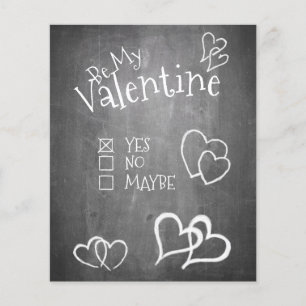 Wees mijn Valentijn op een schoolbord