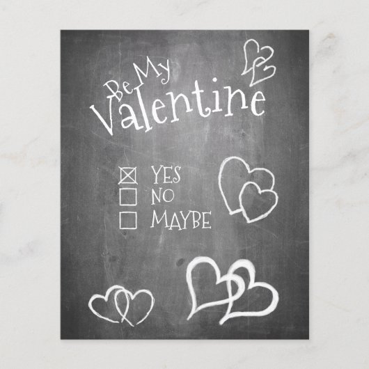 Wees mijn Valentijn op een schoolbord (Voorkant)
