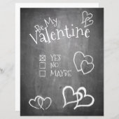 Wees mijn Valentijn op een schoolbord (Voorkant / Achterkant)