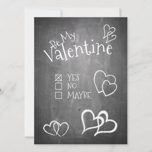 Wees mijn Valentijn op een schoolbord (Voorkant)