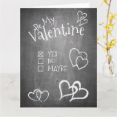 Wees mijn Valentijn op een schoolbord Kaart (Gele Bloem)