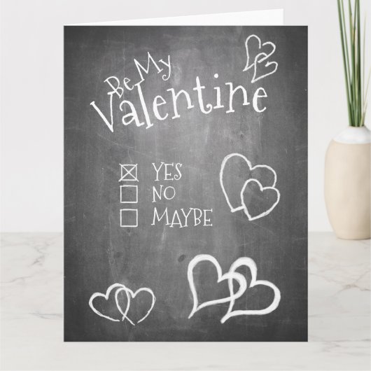 Wees mijn Valentijn op een schoolbord Kaart (Voorkant)