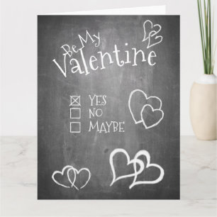 Wees mijn Valentijn op een schoolbord Kaart