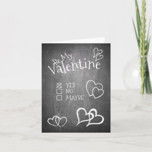 Wees mijn Valentijn op een schoolbord Kaart