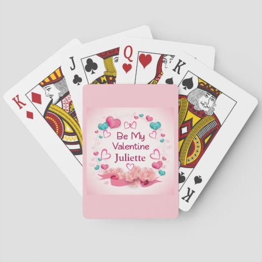 Wees mijn Valentijn op persoonlijke titel speelkaa Pokerkaarten (Achterkant)