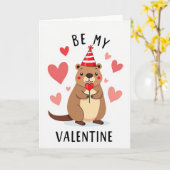 Wees Mijn Valentijn Otter Kaart (Gele Bloem)